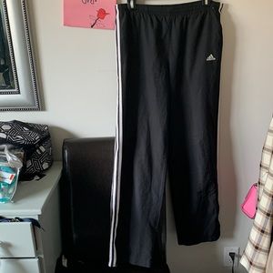 adidas Black Track Pants with White Stripes